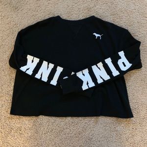 Long sleeve waffle crop